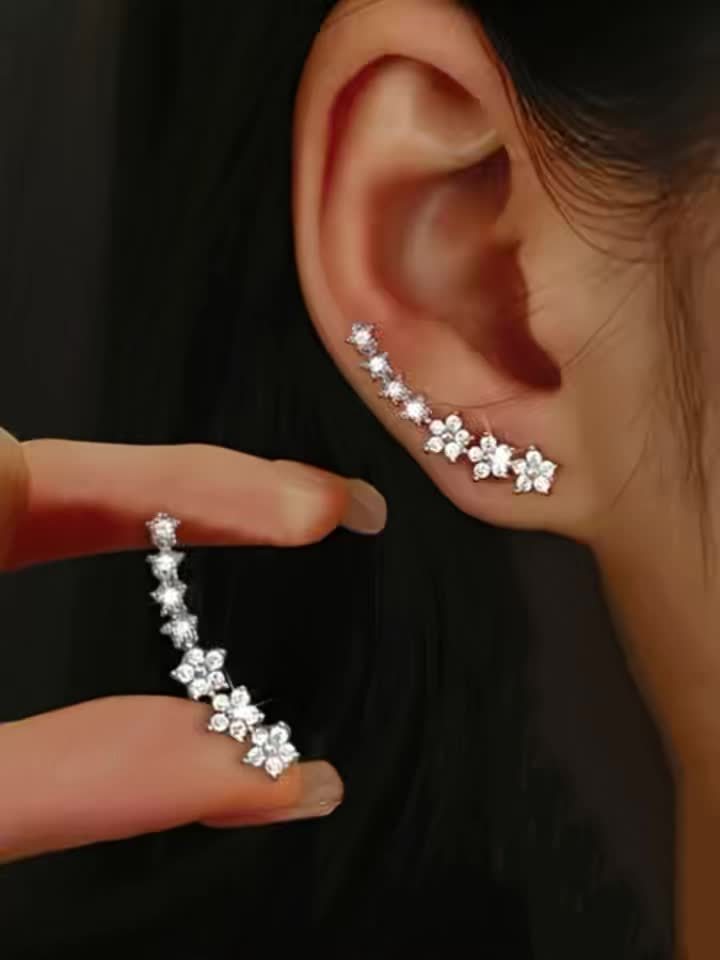 桜｜花モチーフのイヤークライマーピアス