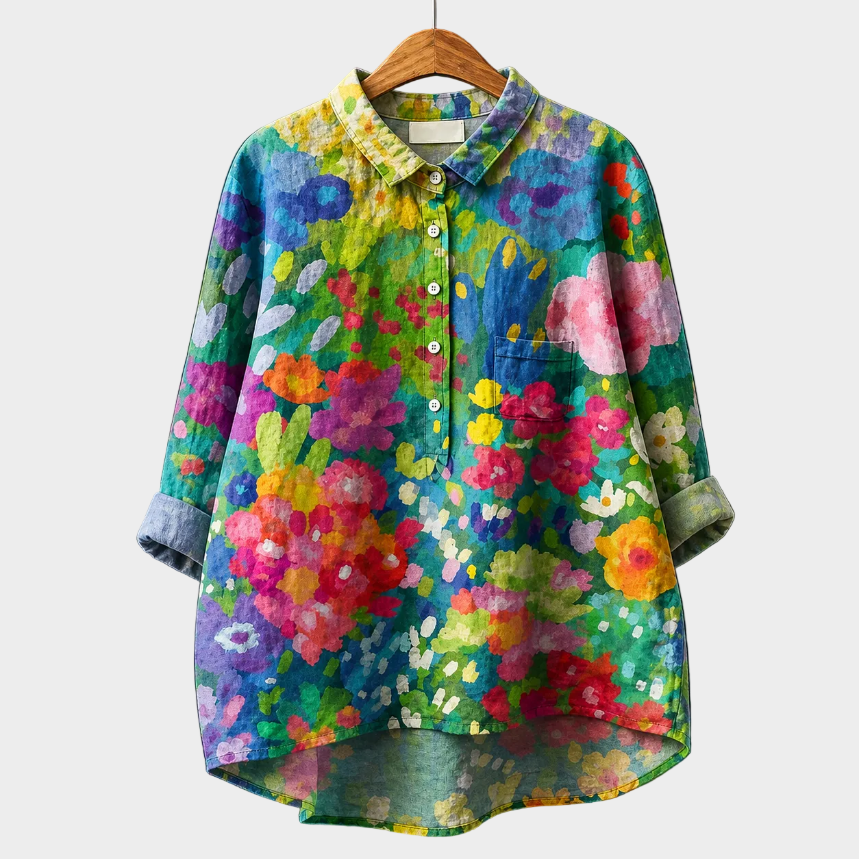 トモカ｜油彩風の花畑シャツブラウス