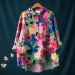 ナオコ｜色とりどりの薔薇柄シャツブラウス