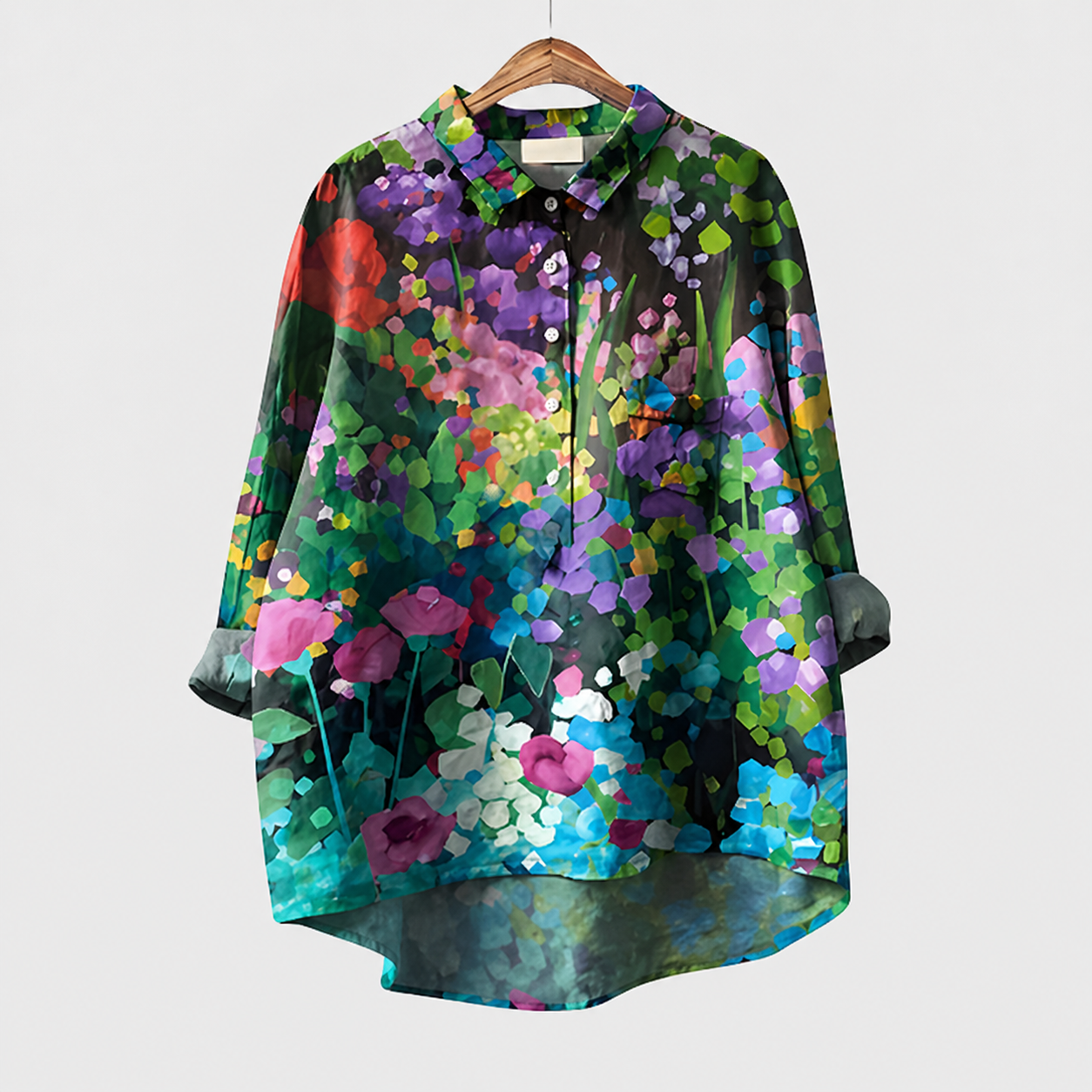 オト｜小花が密に咲く総柄シャツブラウス