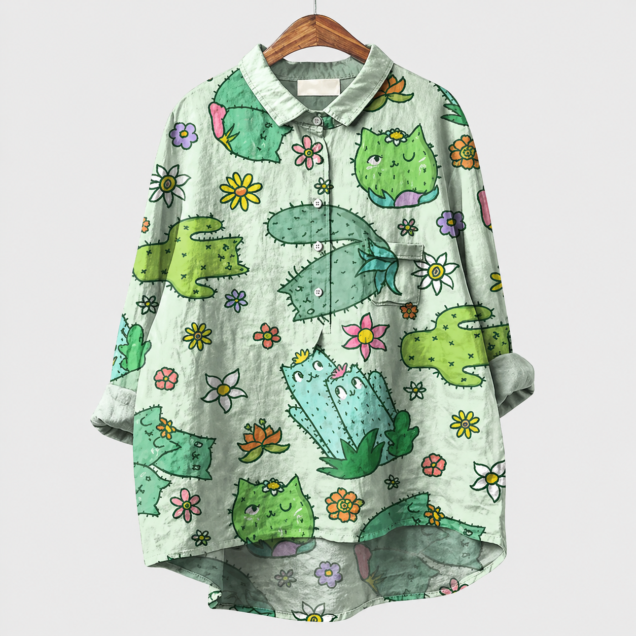 オト｜小花が密に咲く総柄シャツブラウス