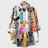 ホノ｜色々な犬が集まるイラストブラウス