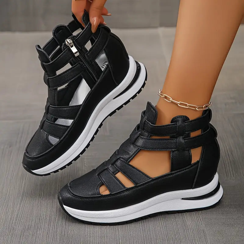 ハルナ｜ファスナー付きグラディエーター厚底サンダル