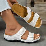 ルナ｜パンチング2本ベルトのウェッジサンダル