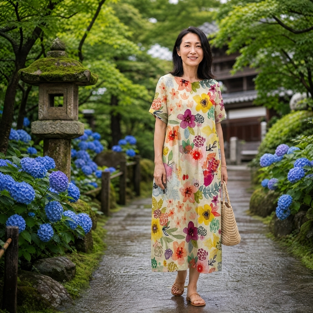 サワコ｜可憐な花柄のワイドワンピース